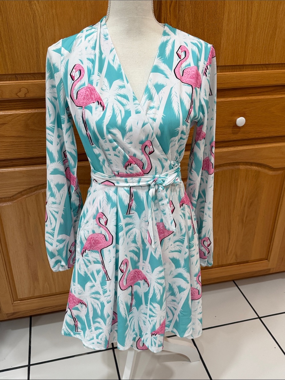 Shinesty Flamingo‎ Tropical Wrap Dress – Size Medium